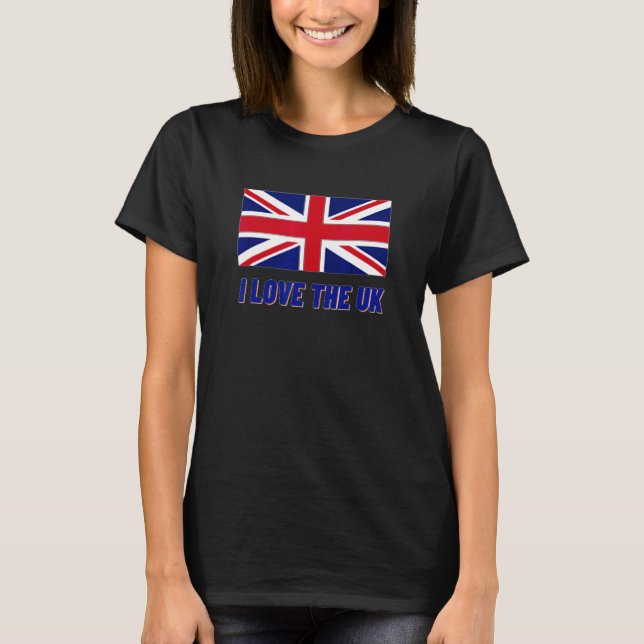 I Kärlek, US Union Jack Flagga T Shirt (Framsida)