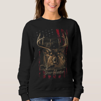 I KÄRLEK USA Amerikansk Flagga och Hjort Hunter T Shirt