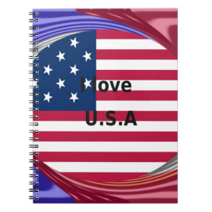 I KÄRLEK USA ANTECKNINGSBOK MED SPIRAL