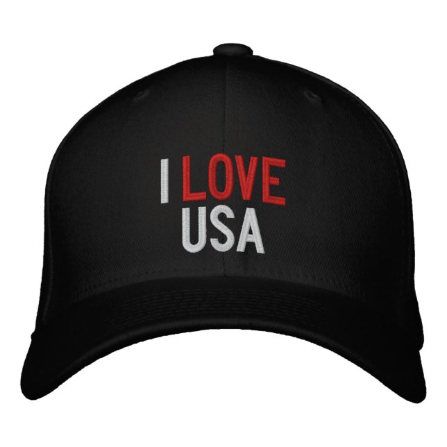 I KÄRLEK USA BRODERAD KEPS (Framsida)