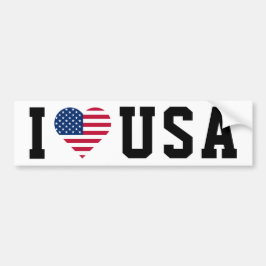 I kärlek USA flagga Heart Shape Bumper Sticker Bildekal