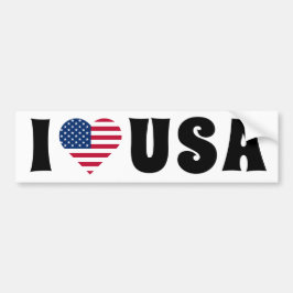 I kärlek USA flagga Retro Bildekal