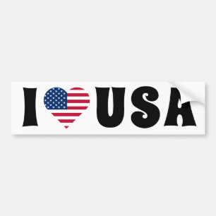 I kärlek USA flagga Retro Bildekal
