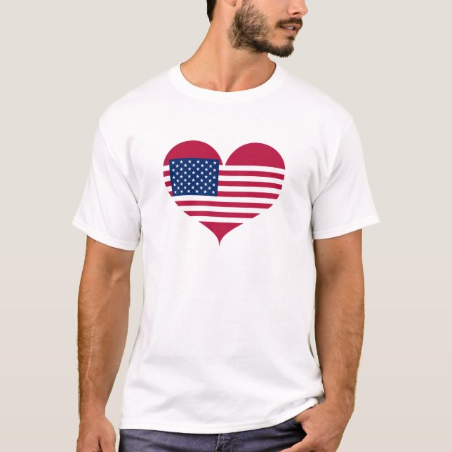 I KÄRLEK USA FLAGGA T SHIRT (Framsida)