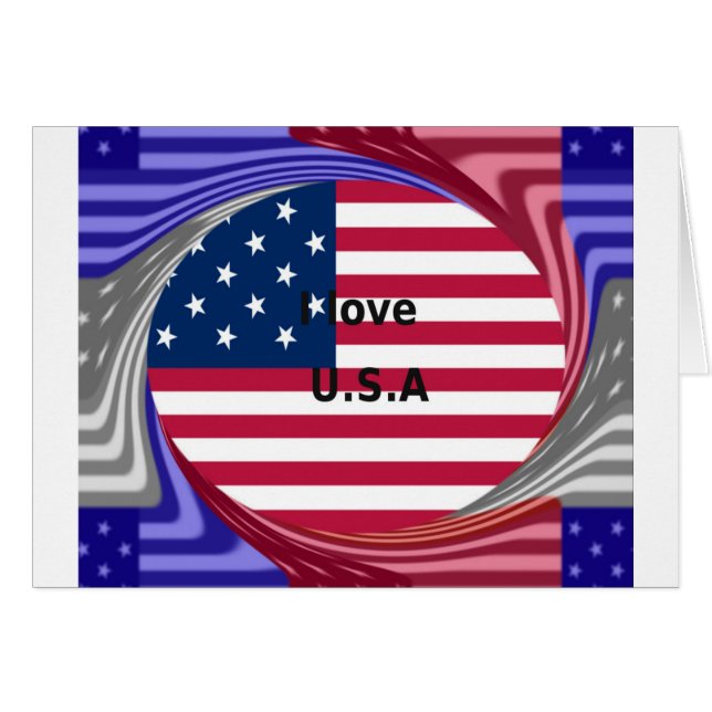 I KÄRLEK USA HÄLSNINGSKORT (Framsidan Horizontal)