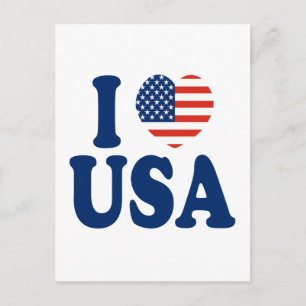 I Kärlek USA Heart Design Vykort