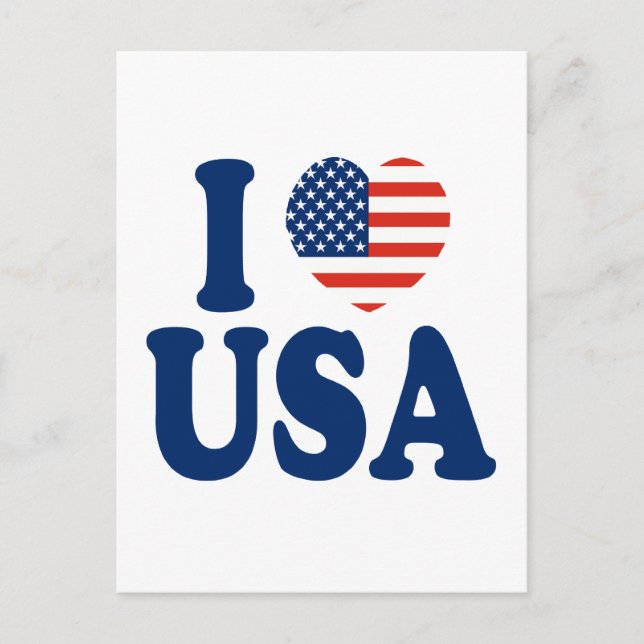 I Kärlek USA Heart Design Vykort (Framsida)