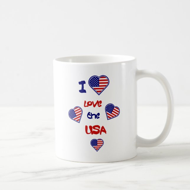 I Kärlek USA Heart Flaggor Mugg (Höger)