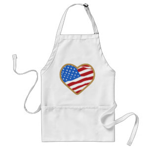 I Kärlek USA Heart Independence day American Förkläde