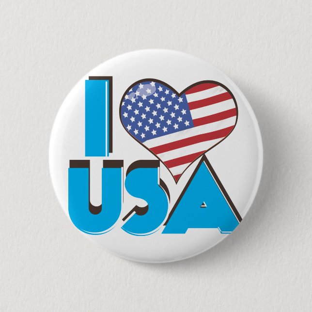 I Kärlek USA Retro 80-talet Knapp (Framsida)