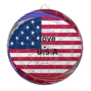 I Kärlek USA Swirl: Patriotic Heart Art Print Darttavla