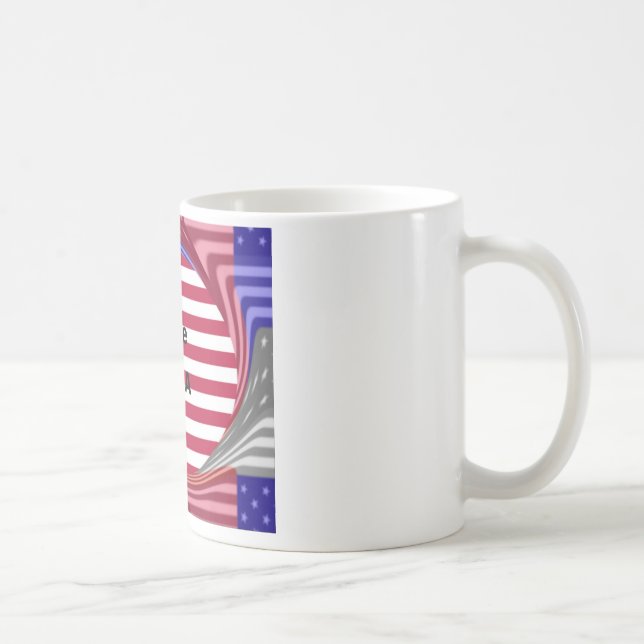 I Kärlek USA Swirl: Patriotic Heart Art Print Kaffemugg (Höger)