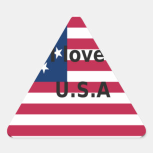 I Kärlek USA Swirl: Patriotic Heart Art Print Triangelformat Klistermärke