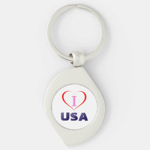 I KÄRLEK USA SWIRL SILVERFÄRGAD NYCKELRING