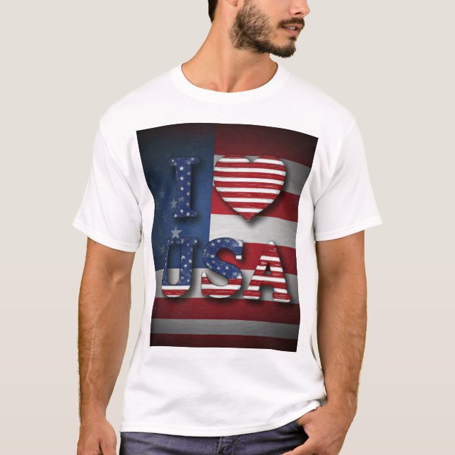 I Kärlek USA T-Shirt - Visa ditt amerikanska Pride (Framsida)