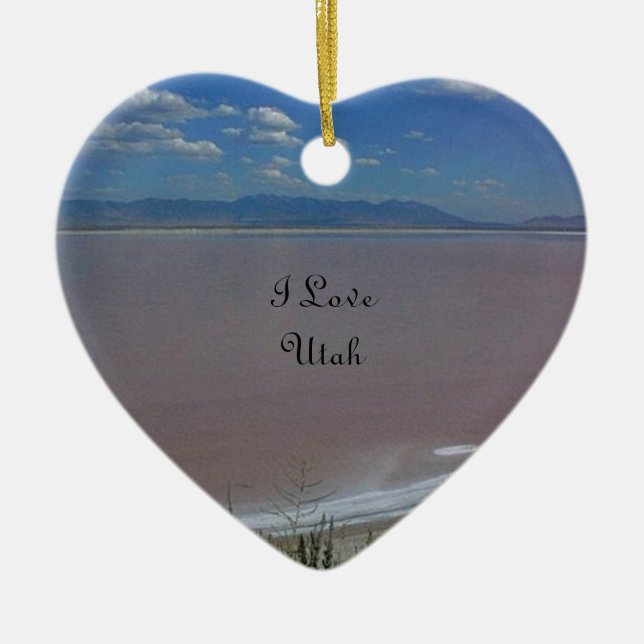 I Kärlek Utah Salt Flats Julgransprydnad Keramik (Framsidan)