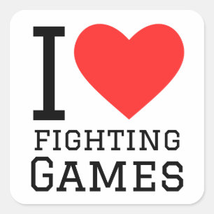 I kärlek utkämpar spel fyrkantigt klistermärke