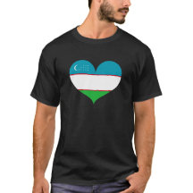 I Kärlek Uzbekistan Flagga