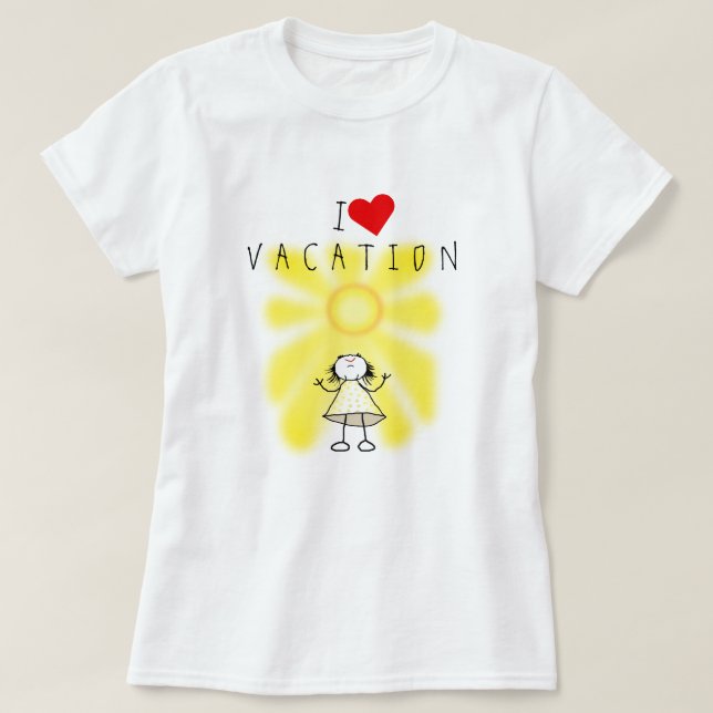 I Kärlek Vacation T-Shirt Sunshine Girl (Design framsida)