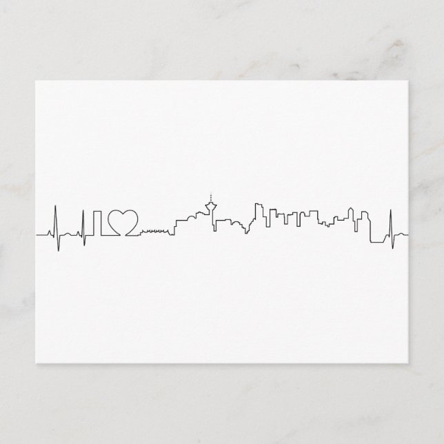 I kärlek Vancouver i ett exceptionellt ecg stil Vykort (Framsida)