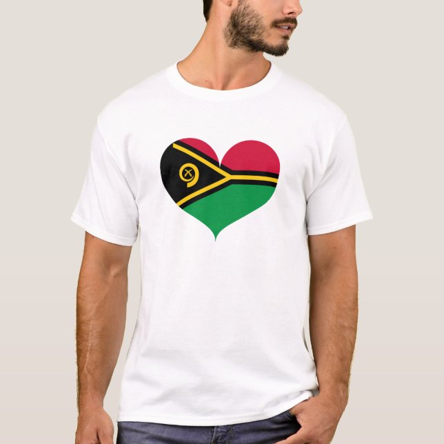 I Kärlek Vanuatu Flagga T Shirt (Framsida)