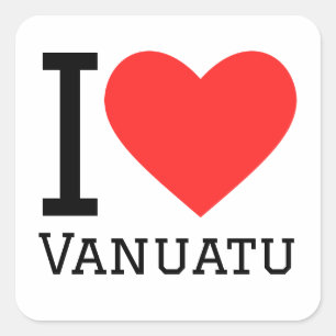 I kärlek Vanuatu Fyrkantigt Klistermärke