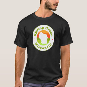 I Kärlek Vår Grönt Wisconsin Wi Vacation Souvenir T Shirt