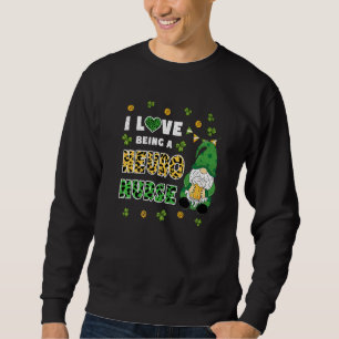 I Kärlek Varav Neuro Nurse Gnome St patricks day Lång Ärmad Tröja