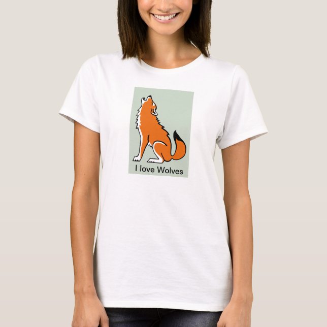 I kärlek-VARGER - utrotningshotad animalisk grafik T Shirt (Framsida)