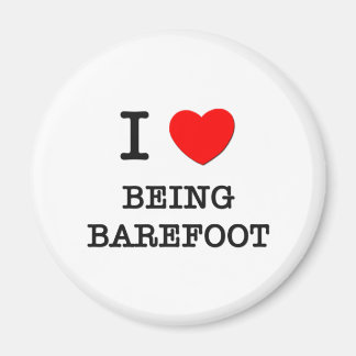 I Kärlek Varning Barefoot Magnet