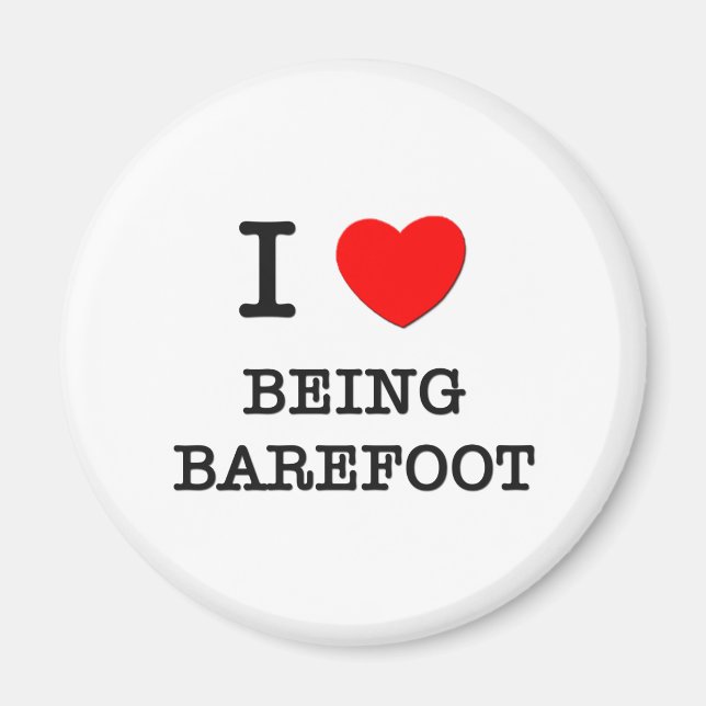 I Kärlek Varning Barefoot Magnet (Framsidan)