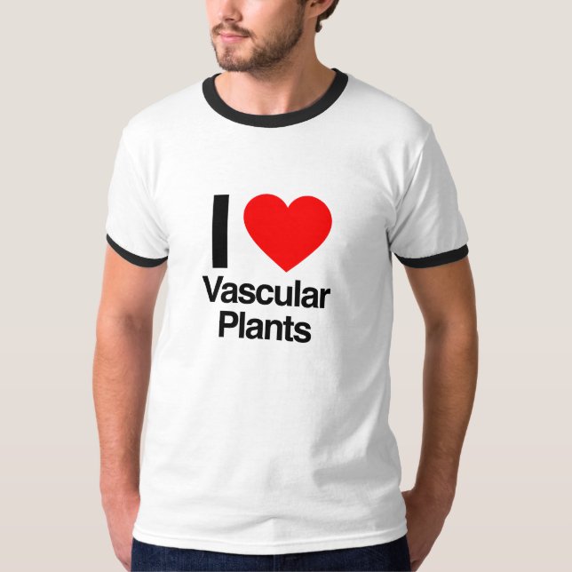 i kärlek vaskulära växter tee shirt (Framsida)
