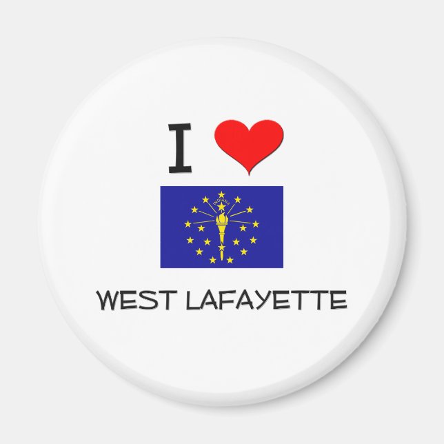 I Kärlek VÄSTER LAFAYETTE Indiana Magnet (Framsidan)