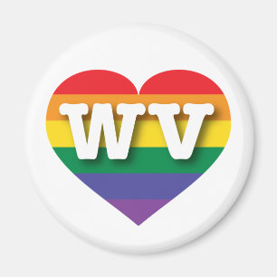 I Kärlek Väster Virginia Rainbow Heart Magnet