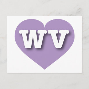 I kärlek Väster Virginia - WV Lavender Heart Vykort