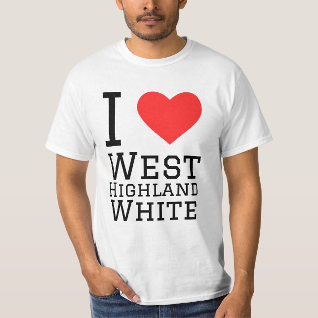 I kärlek väster, vitt högland t shirt (Framsida)
