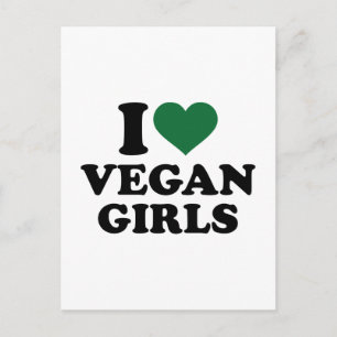 I kärlek vegan-flickor vykort