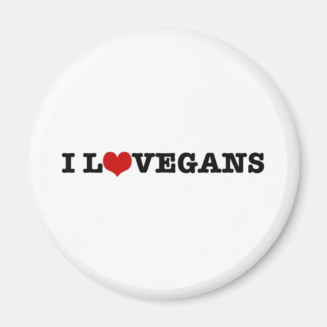 I Kärlek Vegans Magnet (Framsidan)