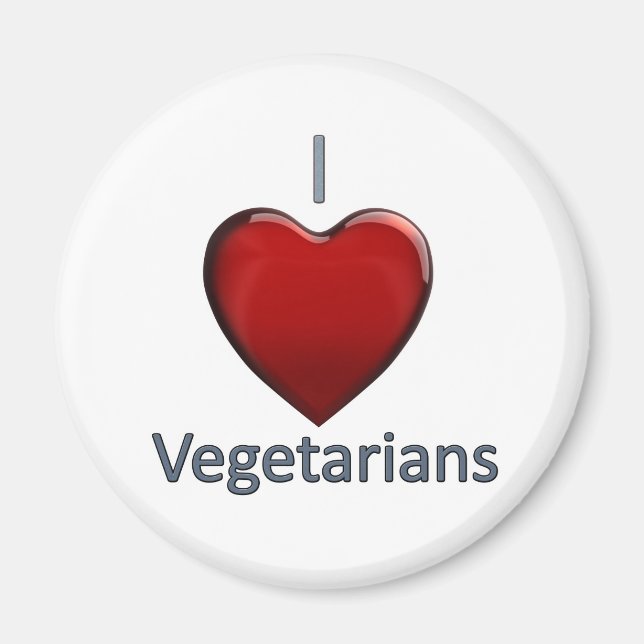 I Kärlek Vegetarianer Magnet (Framsidan)