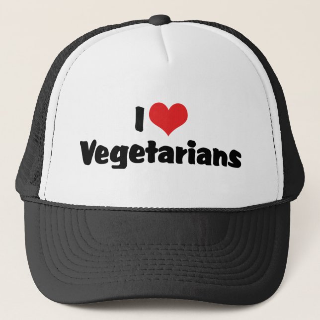I Kärlek Vegetarianer Truckerkeps (Framsida)