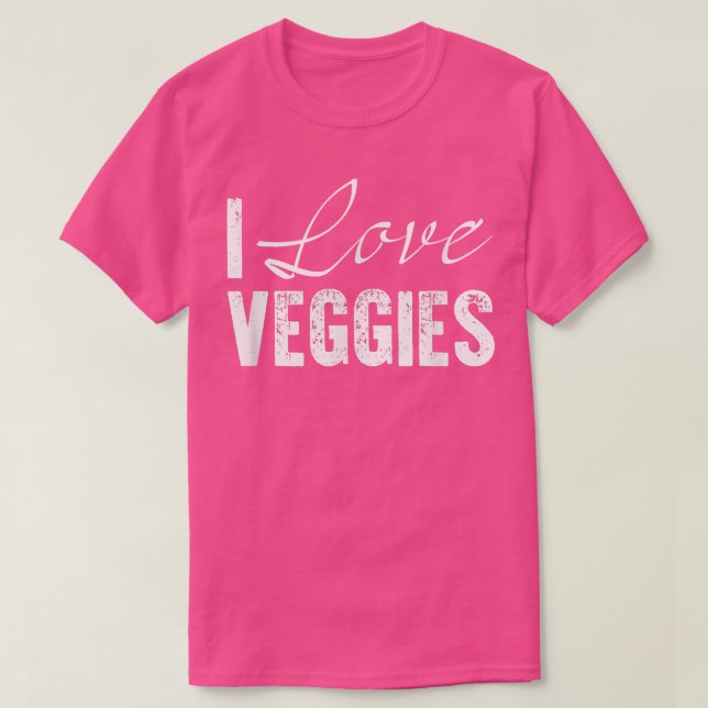 I Kärlek Veggies Coola Vegetarians Vegans T Shirt (Design framsida)