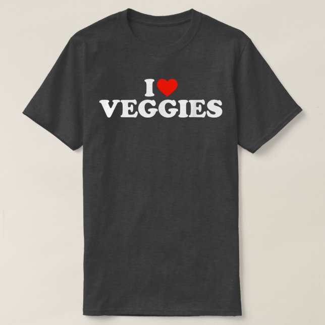 I Kärlek Veggies Funny Vegetarian I Kärlek Veggies T Shirt (Design framsida)