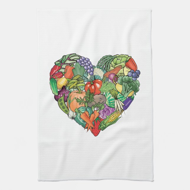 I Kärlek Veggies Kökshandduk (Vertikal)