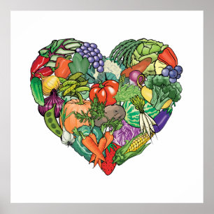 I Kärlek Veggies Poster