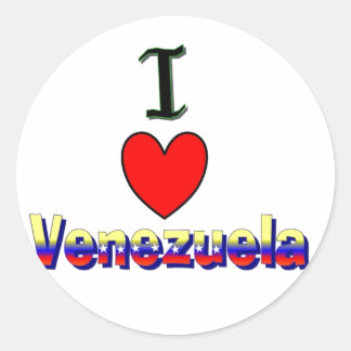 i Kärlek Venezuela Sticker Runt Klistermärke