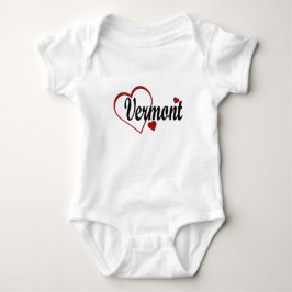 I Kärlek Vermont Hearts Infant Creeper T-shirt