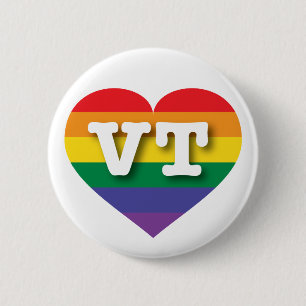 I Kärlek Vermont Rainbow Heart Knapp