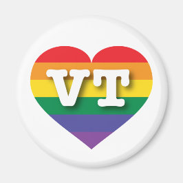 I Kärlek Vermont Rainbow Heart Magnet