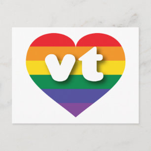 I Kärlek Vermont Rainbow Heart Vykort