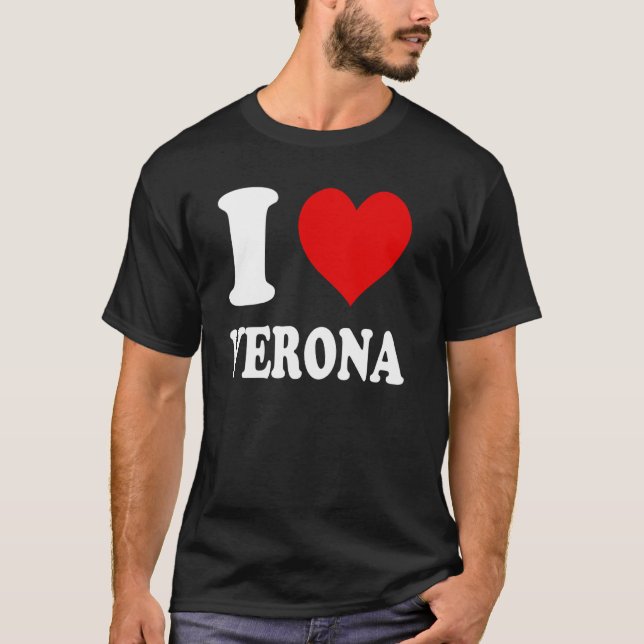 I Kärlek Verona Italien T Shirt (Framsida)